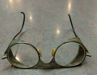 Vintage Wire Rim Bausch & Lomb 22 Safety Glasses Mesh Side Shields