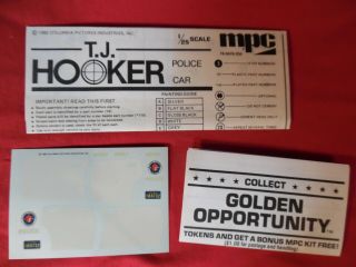 T.  J.  Hooker Police Car Model Kit 1/25 Scale 1982 VTG U.  S.  SHIP Read 5