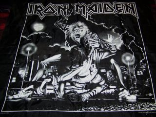 Vintage 1991 IRON MAIDEN Big Tapestry Poster Flag Banner NO PRAYER FOR THE DYING 2