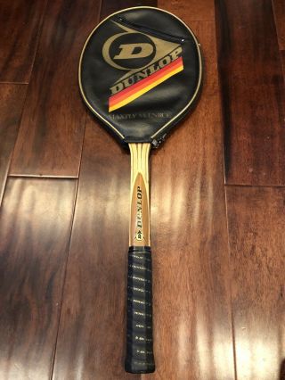 Vintage Dunlop Maxply Mcenroe Wooden Tennis Racket With Cover L4 1/2