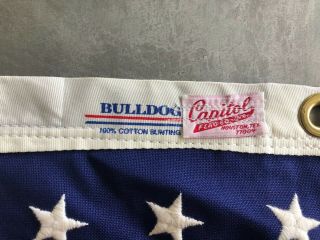 6 Vintage 50 Star American Flag Usa Bull Dog Capitol Flag Co Houston 38x22