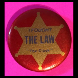 The Clash Vintage Badge Pin Button 1970s I Fought The Law Punk Rock Wave