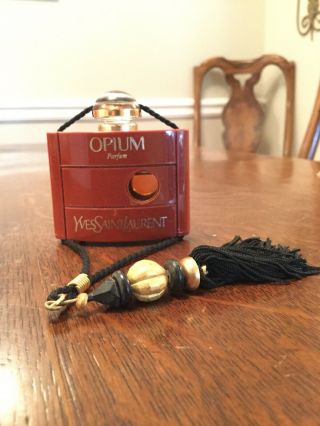 Vintage Yves Saint Laurent Opium Parfum 1/4 Fl Oz With Tassel 75 Full