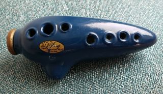 Old Glory Blue Ocarina Instrument/ Vtg 1930s Historic Americana/legend Of Zelda