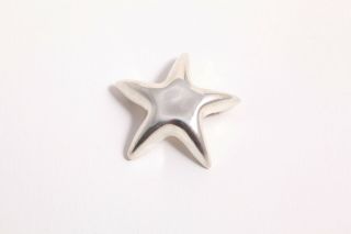 Signed Tiffany & Co.  925 Vntg.  Sterling Silver Puffy 3d Star Pin Brooch Estate