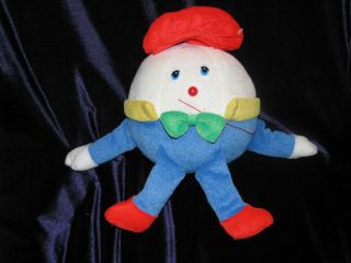 Vintage Eden Humpty Dumpty Egg Rattle Baby Terry Plush Cloth Toy Chime Primary
