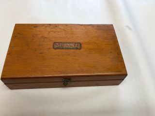 Vintage Starrett No.  196 Dial Test Indicator In Wood Case As - Is
