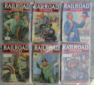 6 Vintage Issues Of Railroad Stories - Assorted Issues From 1937
