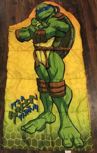 TMNT Teenage Mutant Ninja Turtle Vintage sleeping bag Leonardo Its a Green Thing 4