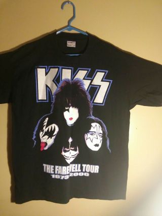 Vtg 2000 Kiss The Farewell Tour Black Rock Band Concert Black T - Shirt Xl 48