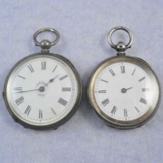 Two Vintage Silver Cased Pocket Watches For Spares,  800 & 935 Grade