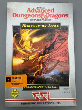 Heroes Of The Lance For The Commodore 64/128,  Including Clue Book