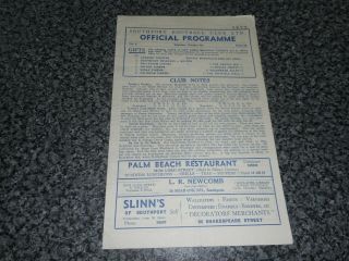 Southport V Mansfield Town 1948/9 October 9th Vintage Post