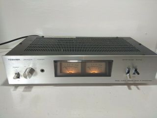 Toshiba Sc - 335 Stereo Power Amplifier With Vu Meters Left Channel Faulty Vintage