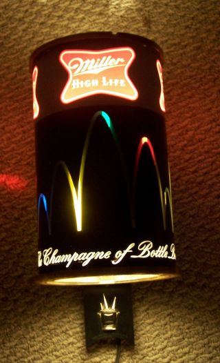 Vintage Miller High Life Lighted Bouncing Ball Wall Lamp Beer Advertising 2