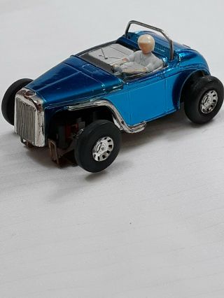 Vintage Tyco Hot Rod Ho Slot Car Chrome Blue Vgc