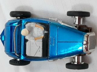 Vintage TYCO HOT ROD HO Slot Car Chrome Blue VGC 3