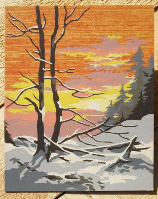 Vintage Pain - By - Number Painting - " Winter Sun " - Craft Master - Early 1970 