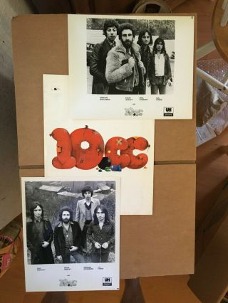 10 Cc Press Kit Folder & Vintage Photos 1970s British Art Rock Prog Pop