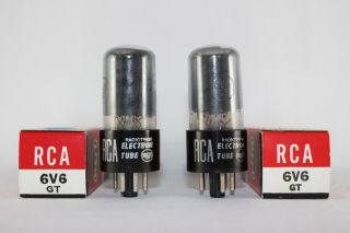 Pristine Nib Matched Pair Rca 6v6gt Double Getter Test Very Strong Nos,