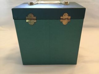 Vintage Green Amfile Platter - Pak Record Case for 45 RPM Records 7 