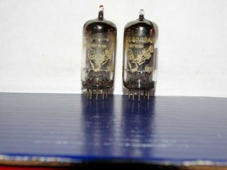 2 X 12au7/ecc82 Amperex Bugle Boy Tubes Foil D Getter Balanced 1958 & 1959