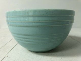 Vintage Mccoy Pottery Ribbed Pastel Aqua Blue 8 " Mixing Bowl
