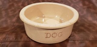 Vintage Yellowware R.  R.  P.  Co.  Roseville Ohio Usa 250 - 9 Dog Bowl Feeder Water