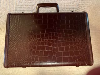 Vintage Samsonite Shwayder Alligator Train Cosmetic Case Small Carry On Suitcase