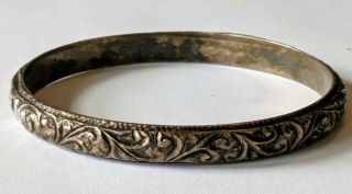 Heavy Vintage Sterling Bangle Bracelet 40.  8 Grams Hallmarked