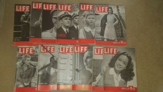 12 Vintage Life Magazines 1943 & 1944