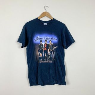 Vintage Jonas Brothers 2009 World Tour Official Merch Black T - Shirt - Medium M