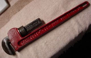 Vintage 14” Ridgid Pipe Wrench Ridge Tool Co Elyria Ohio Usa