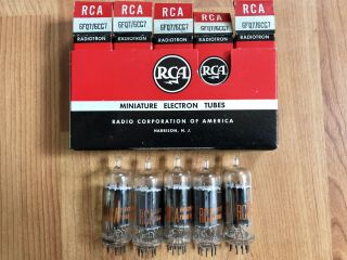 Nos Nib Sleeve 5 Date Matched Rca 6cg7/6fq7 Cleartop Preamp Tubes Clear Top