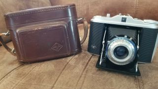 Vintage Agfa Isolette I Folding Camera W Leather Case In Good Shape