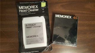 And Vintage Memorex 8 - Track Head Cleaner,  Memorex 45 Recording Tape