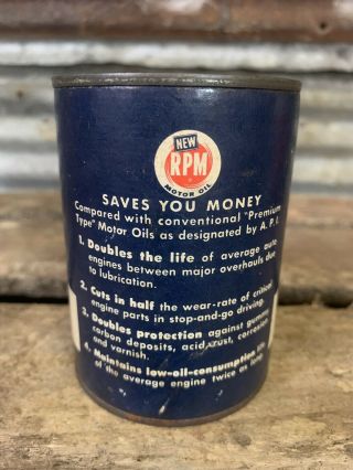 Scarce Vtg 50s RPM CALIFORNIA OIL CO COIN BANK CAN w/ Paper Label Gas Station EX 4