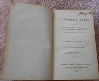 1868 Natural History of the Bible Holy Land Antiquarian Natural History 4