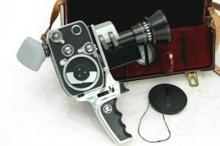 Paillard Bolex P3 8mm Movie Camera With Som - Berthiot F1.  9 8 - 40mm Zoom Lens