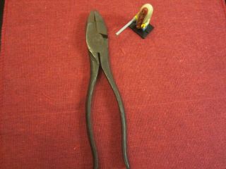 Klein Tools Lineman Pliers Model No.  213 - 8ne With Side Cutter Vintage