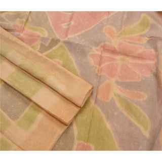 Tcw Vintage Saree 100 Pure Silk Cream Woven Craft 5 Yd Fabric Sari 3