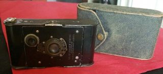 Kodak Vest Pocket Folding Camera With Leather Case,  Vg