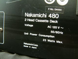 NAKAMICHI 480 2 HEAD CASSETTE DECK 7
