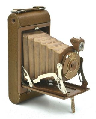 Vintage Brown / Brown Bellows No.  1 POCKET KODAK JUNIOR Folding Camera,  c - 1929 2