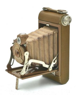 Vintage Brown / Brown Bellows No.  1 POCKET KODAK JUNIOR Folding Camera,  c - 1929 3