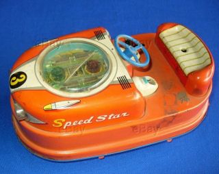 Vintage Japanese Battery Operated Tin Toy Parts Speed Star Bumper Car Bump N Go