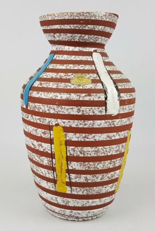 1950 ' s Vintage BAY KERAMIK Vase 607/25 Bodo Mans West German Pottery Fat Lava 2