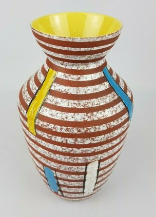 1950 ' s Vintage BAY KERAMIK Vase 607/25 Bodo Mans West German Pottery Fat Lava 5