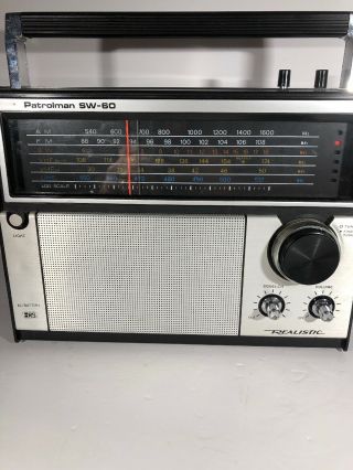 Vintage Realistic Patrolman SW 60 multi - band radio AM FM Shortwave 2.  A5 2