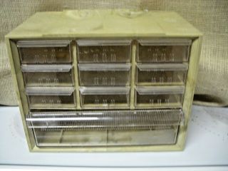 Akro - Mils Vintage Marbled Plastic Storage Cabinet 10 Drawers 1950s?